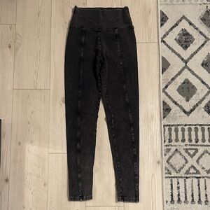 Aerie Offline Faux Denim High-Waisted Black Leggings